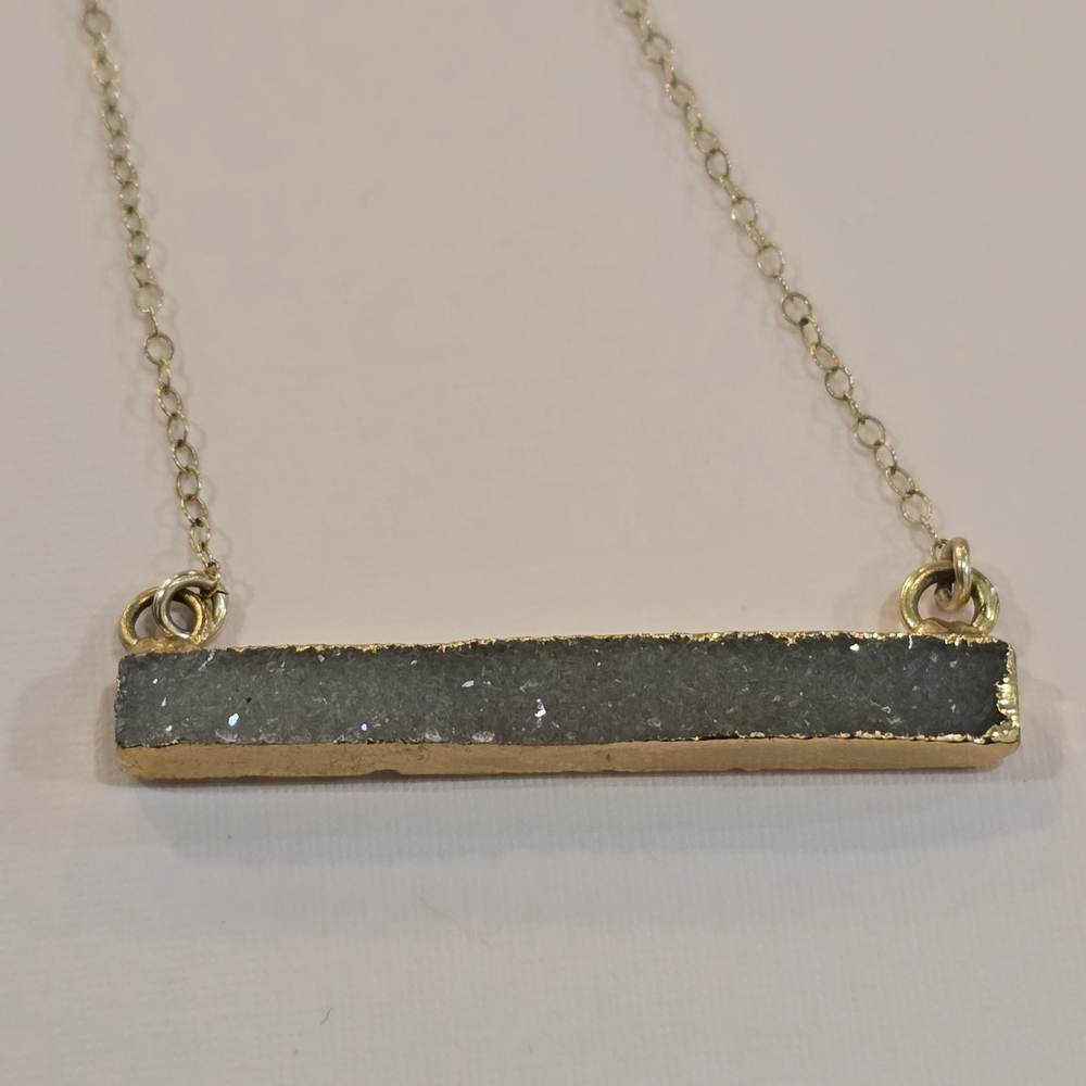 Elegant Gold and Gray Bar Necklace